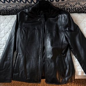 Unisex Black Leather Jacket
